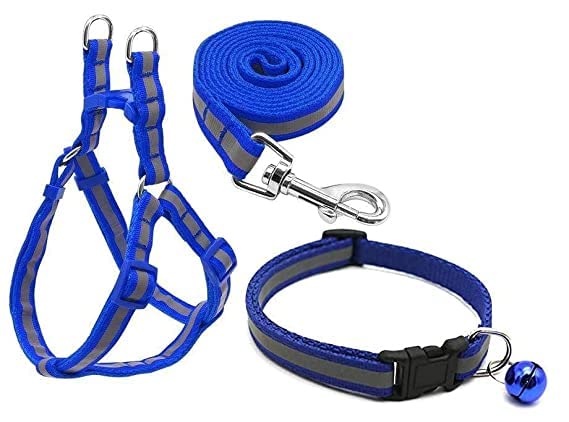 SPYNET Durable 15MM Reflective Nylon Neck Collar Belt and Harness with Adjustable Hook Leash Set Ideal for Outdoor Walking Aggressive Dogs and Puppies (Blue) (B0BZL2C4N8) Amazon Price History, Amazon Price Tracker
