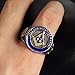 INRENG Men's Stainless Steel Vintage Freemason Masonic Biker Rings Blue Free and Accepted Masons Ring Band Gold Size 10