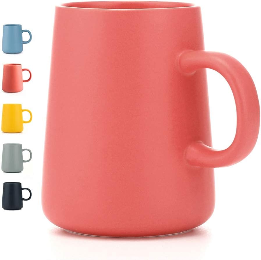 JYYT Frosted Ceramic Cup Coffee Cup Mug Tea Cup for Office Home Capacity 13.5oz, Pink