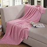 Home-organizer Tech 100-percent Cotton Cable Knitted Woven Soft Throw Sofa/Bedding/Couch Cover Twist