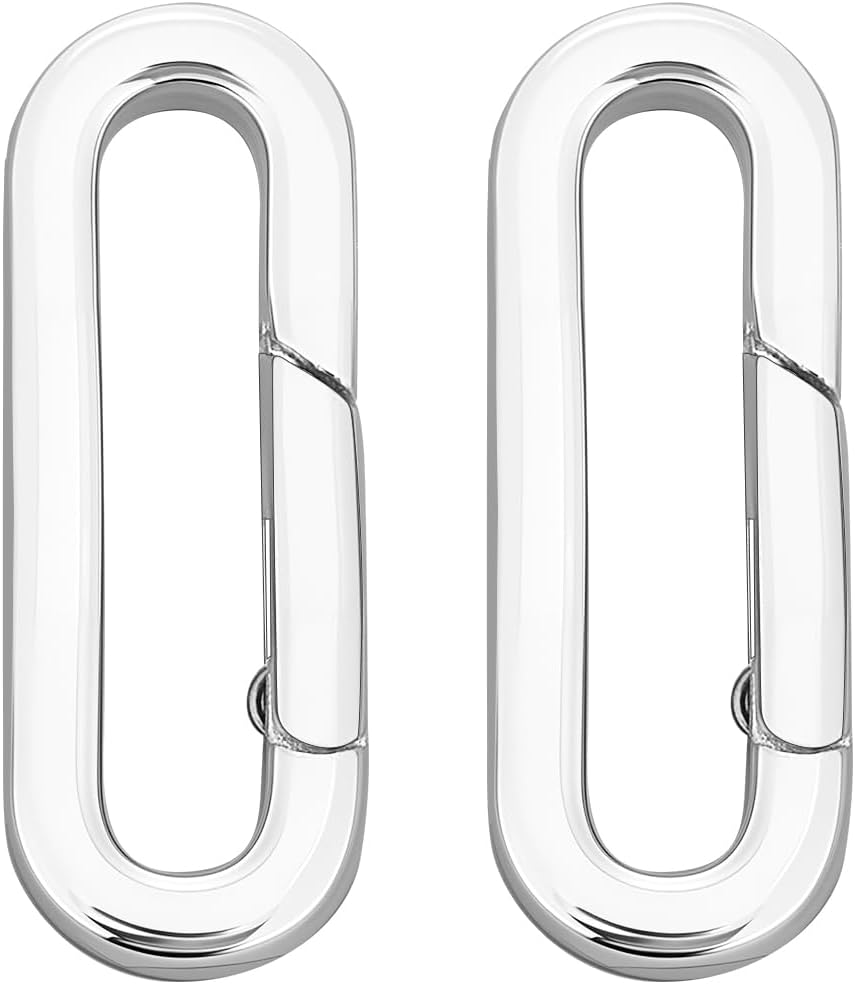 SUNNYCLUE 1 Box 2Pcs Metal Spring Clasps Spring Snap Clip Link Hooks Mini Sterling Silver Carabiner Clips Split Rings Keyring Buckle for Jewelry Making Bracelets Bag Purse Handbag Strap Leather Crafts - Image 7