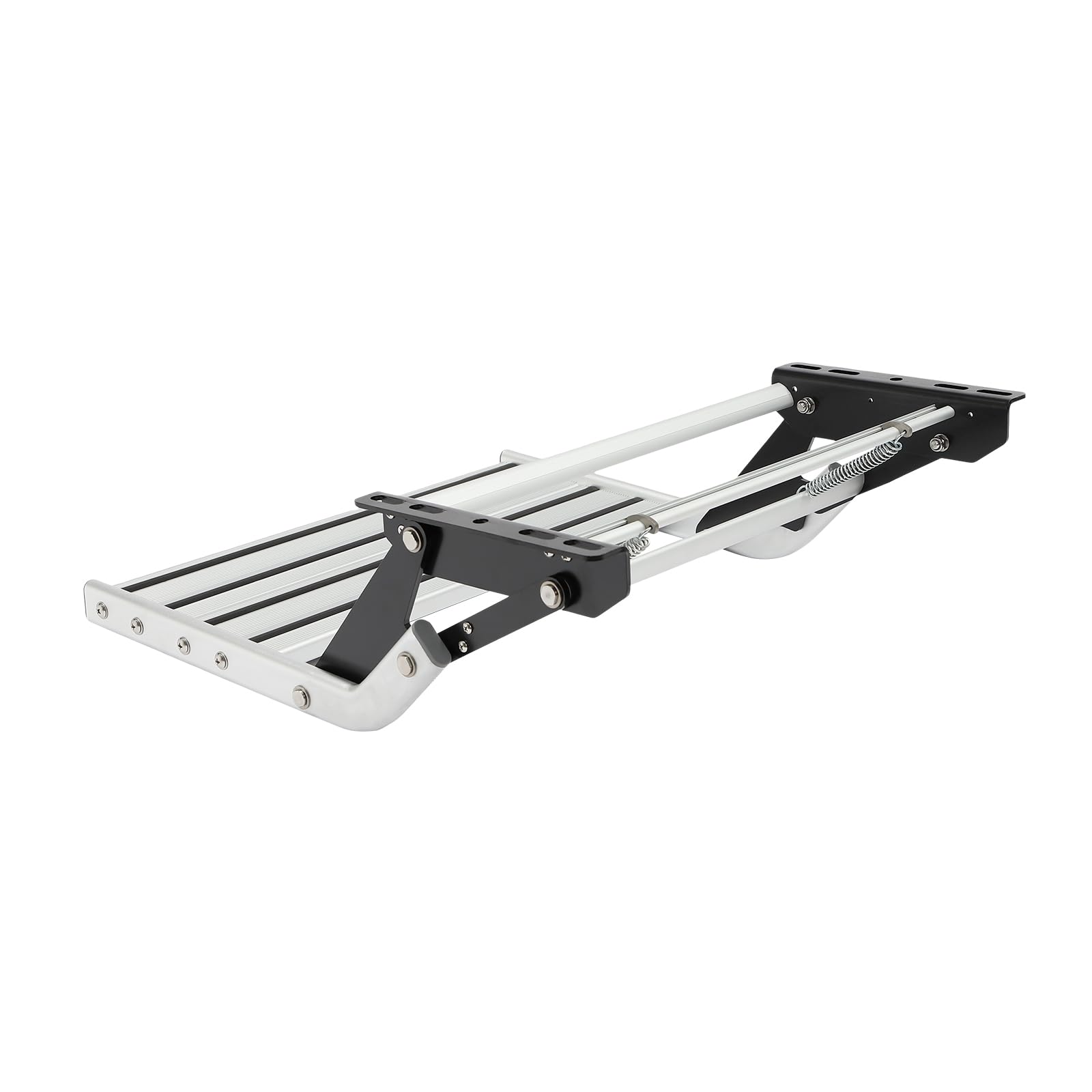 Gradino Pieghevole Manuale Singolo per Camper, Gradino di Accesso in Lega di Alluminio, Portata Max. 150 kg, Pedale Telescopico Antiscivolo, Gradino da Campeggio per Camper, Rimorchi Viaggio, Camion
