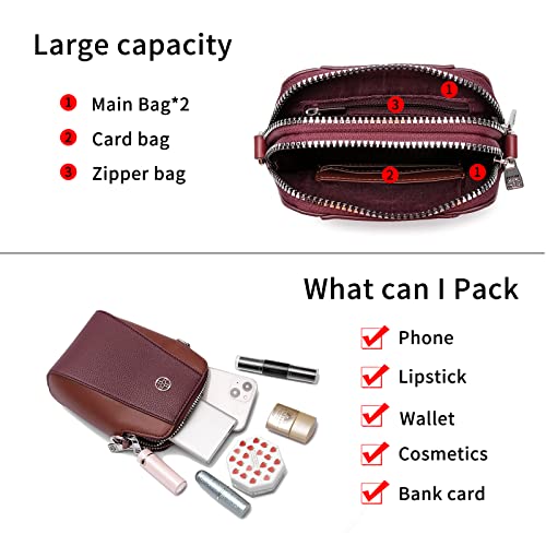 Image of Women's Leather Phone Crossbody Shoulder Bag with Wallet