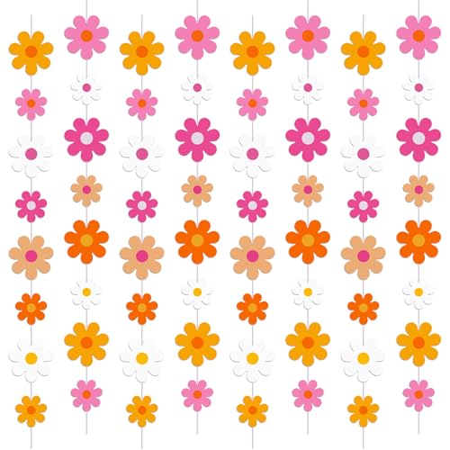 AmazingSpark 8 Pcs 55 Inch Daisy Groovy Boho Banners Hanging