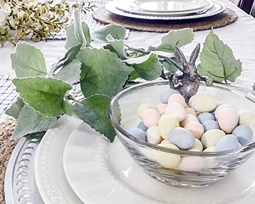 Vagabond House Glass Dip/Candy/Snack Bowl With Pewter Climbing Bunny 5 Inch Diameter 3.5 Inch Tall #TOP4