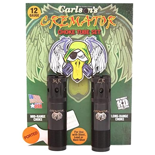 Carlson's Choke Tube Remington Cremator Ported Waterfowl Choke Tubes, 12 Gauge, MR & LR, Black