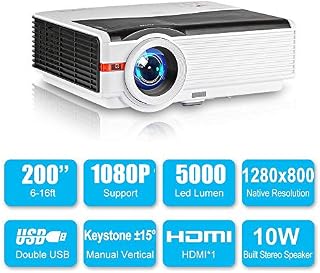 Video Projectors 5000 Lumen Home Entertainment Movies Gaming LCD Multimedia Projector HD 1080P