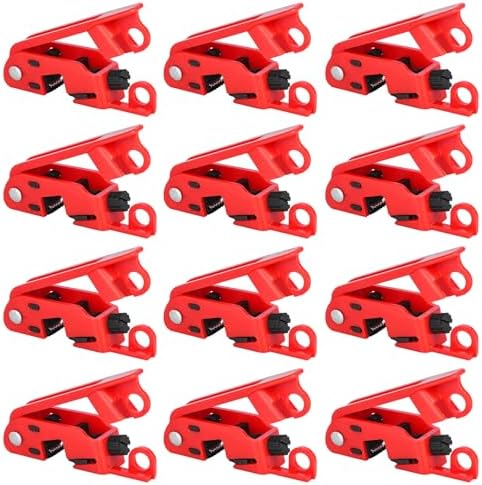 RealPlus Circuit Breaker Lockout, Lockout Tagout Breaker Lock for Standard Single and Double Toggles, Pack of 12