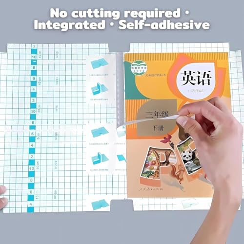 Image of RUCON 60-Piece Self-Adhesive Book Cover Set - Waterproof & Transparent Protective Film for School Textbooks & Notebooks - 3 Multi-Size Combo (A4, 16K, 22K) - Bubble-Free Clear Plastic Sheets