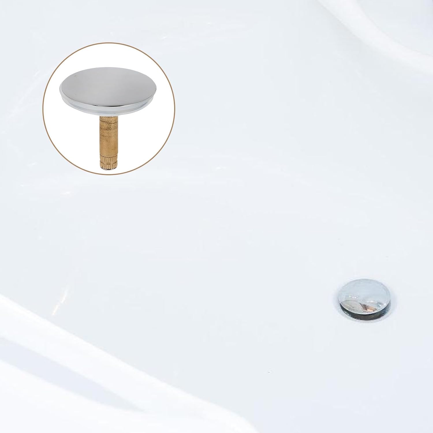 Operitacx Bath Tub Drain Stopper Replacement Brass Pop-up Bath Drain Plug with Umbrella Seal Bathtub Accessory Compatible