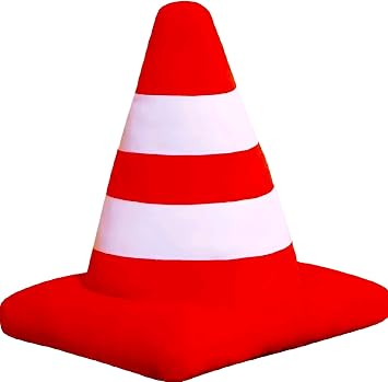 WAIUYIA Creative Road Cone Plush Safety Traffic Pillow Soft 3D Simulation Wheel Tire Pillow Racing Room Traffic Cone Shaped Throw Pillow Cute Red Roadblock Plush Pillow for Car Home Decor Cone