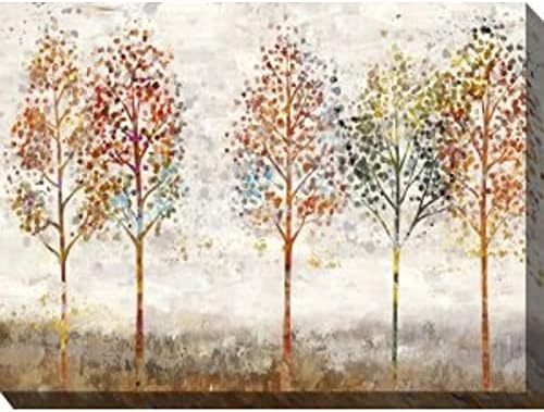 Red and Brown Young Forest Outdoor Canvas Rectangular Wall Art Decor 30" x 40"