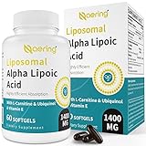 Liposomal Alpha Lipoic Acid 1400mg Softgels, ALA Supplement with L-Carnitine 1000mg, Ubiquinol (Active CoQ10) 100mg and Vitamin E 10mg,Alpha-Lipoic Acid for Antioxidants, Nerve,Energy 60 Softgels