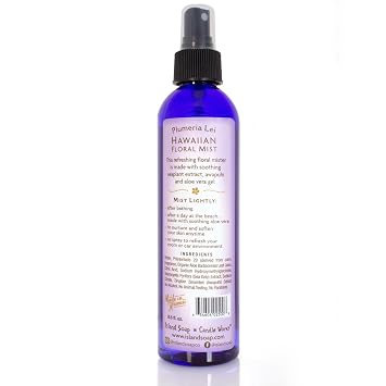 Island Soap & Candle Works Botanical Body Mister & Room Spray - Living Room or Bathroom Spray w/Hawaiiian Sea Plant & Plumeria Lei - 8 Ounces