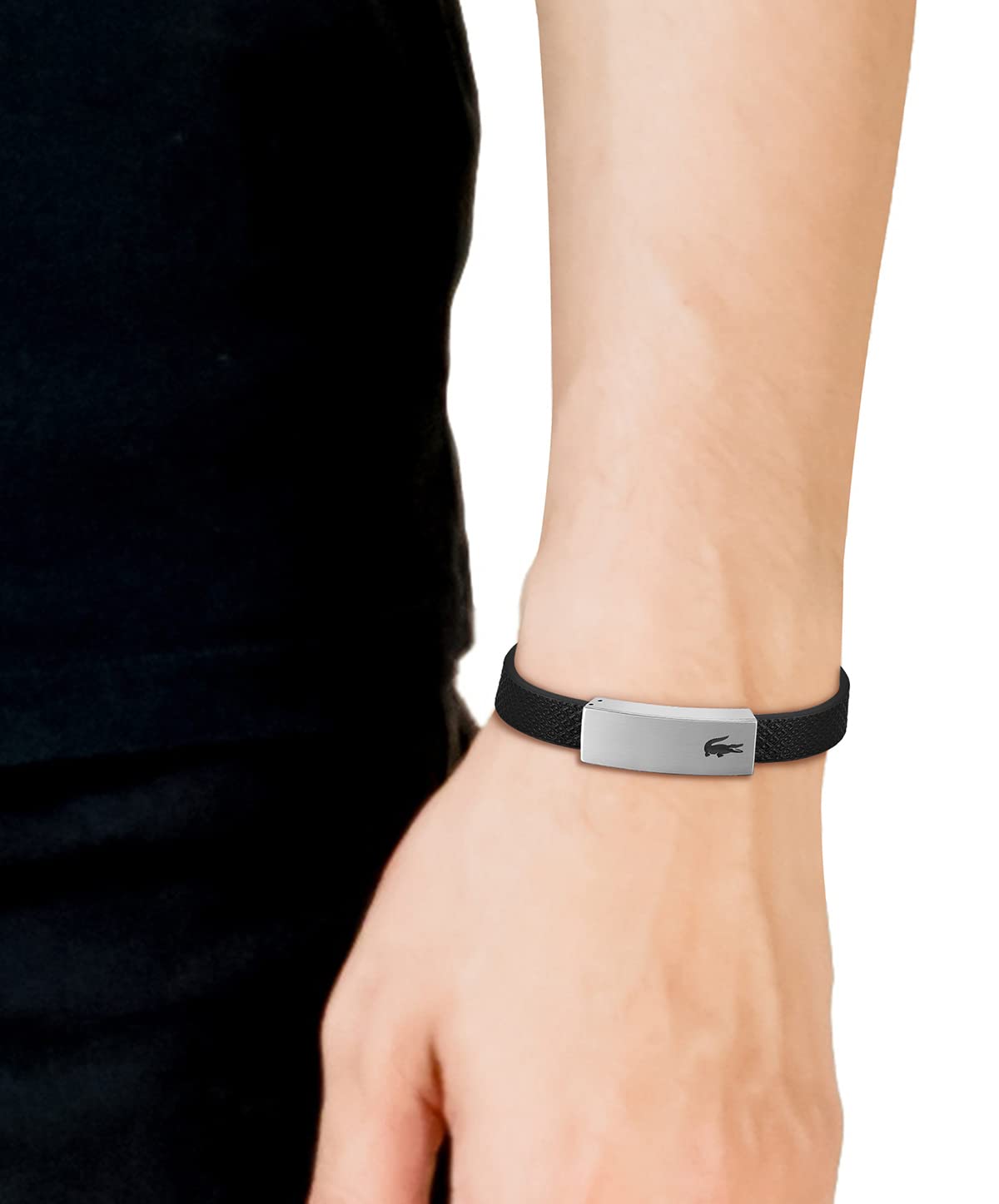 Image secondaire de Bracelet en cuir noir pour homme Lacoste - Collection PORT
