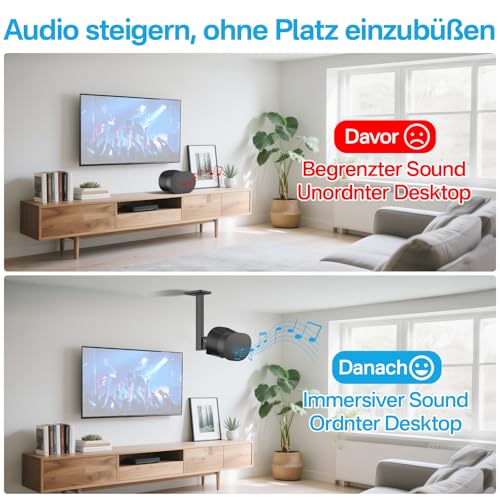 Obrotowy i pochylany uchwyt sufitowy do Sonos Era 300, uchwyt sufitowy – wytrzymały uchwyt sufitowy do Sonos Era 300, uchwyt poprawiający wrażenia audio, czarny