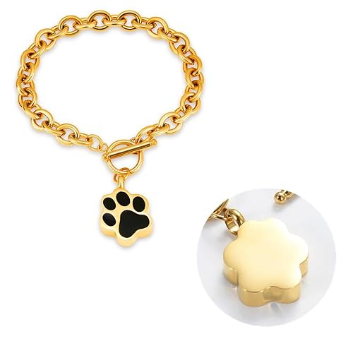 VCCWYQK Joyería de Cremación para Cenizas de Perro, Huella de Perro, Urna Conmemorativa