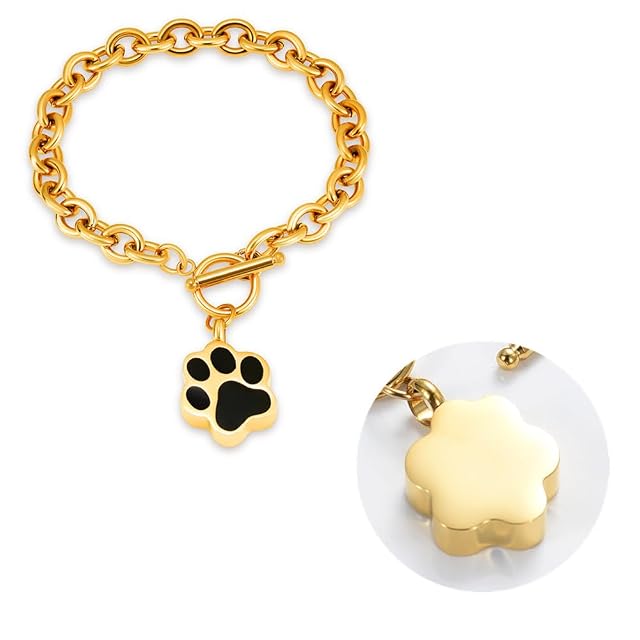 VCCWYQK Joyería de Cremación para Cenizas de Perro, Huella de Perro, Urna Conmemorativa