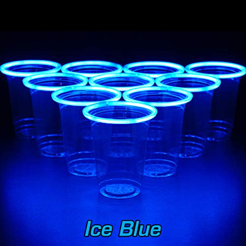 image for GLOWPONG Green vs Blue Glow-in-The-Dark Beer Pong Game Set for Indoor 