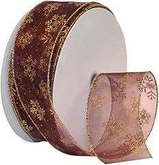 Morex Ribbon Schneeflockenband, Burgunderrot/Gold