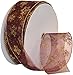 Morex Ribbon Snowflake Wired Sheer Glitter Ribbon, 2-1/2-Inch by 50-Yard Spool, Burgundy/Gold