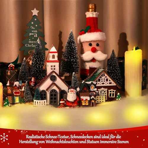 ASOENTIWOX Schneedecke Deko (80x300cm) Weihnachten Kunstschnee, Schneewatte, Kunstschnee Matte, Schneewatte Deko, Deko Schnee Weihnachten Dekoration für Weihnachtsdorf Deko, Weihnachtsbaum Blanket
