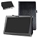 Digiland DL1016 /DL1018A Case,Bige PU Leather Folio 2-Folding Stand Cover for 10.1" Digiland DL1016 /DL1018A Tablet,Black