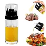 2 in 1 Olive Oil Sprayer, Refillable Oil Bottle for Spray and Pour, Acrylic Olive Oil Spray Bottle and Vinegar Dispenser for Cooking, Baking, BBQ, Making Salad, Roasting, Grilling(150 ml/ 5.07 oz)