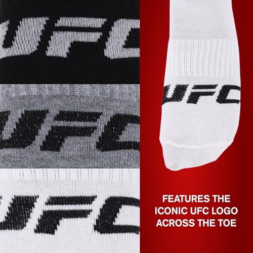 Concept One UFC Socks, 20 Men's Athletic Crew Sock Pairs, Multicolor, 6-12 US3