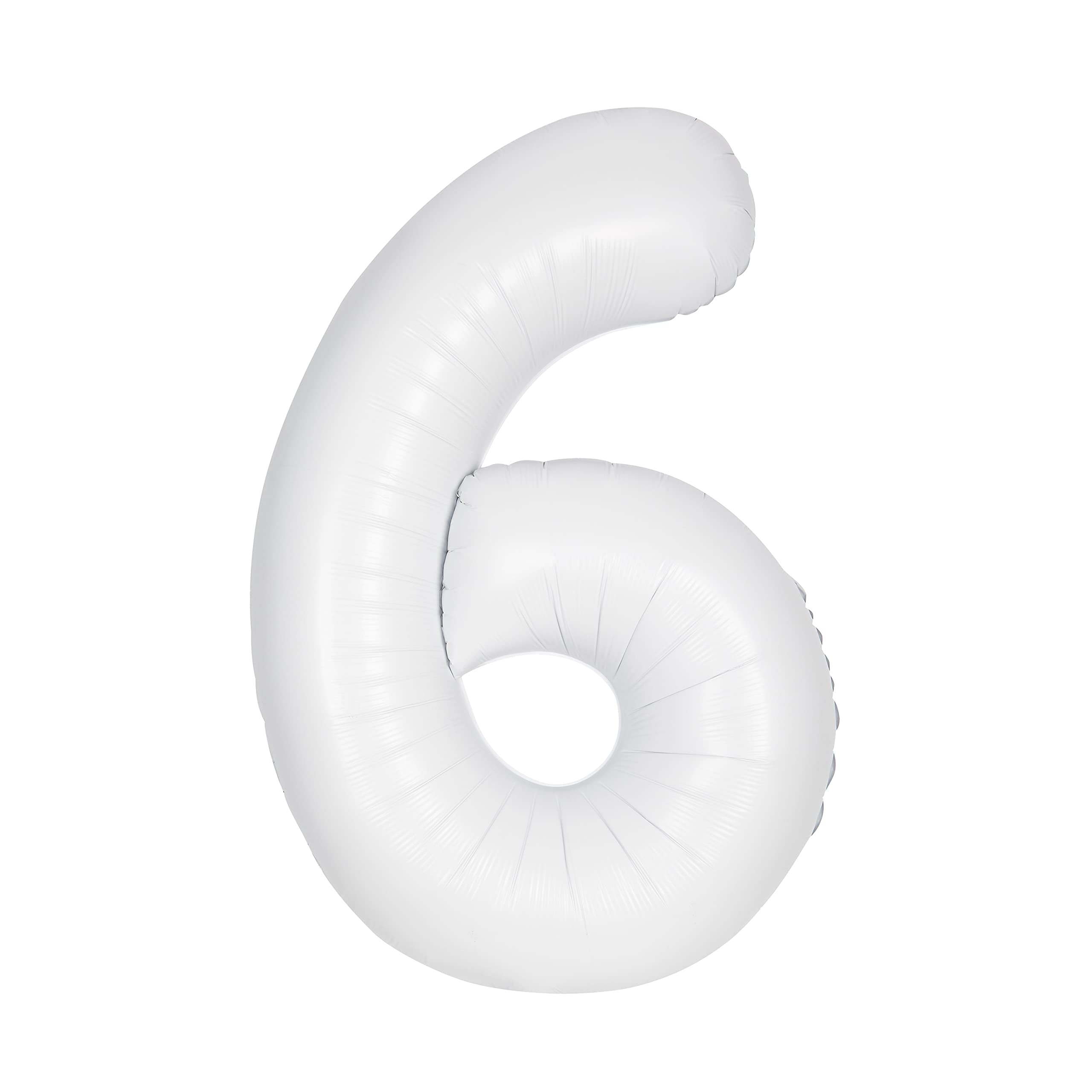 Giant Foil Number 6 Balloon - 86 cm - Matte White