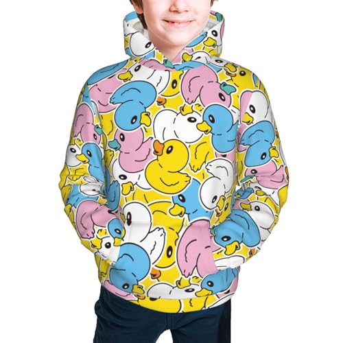 Colorful Duck Kid Hoodies Boys Sweatshirts Girls Pullover with Pocket3