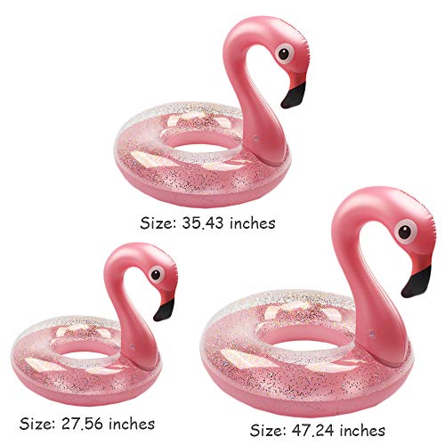 Inflatable Flamingo Pool Buoy Swim Ring,Perfect Lounger Ride Toy Swim Ring, Children And Adults Beach And Pool Summer Party Shiny Swimming Ring,Pink,120Cm #TOP1