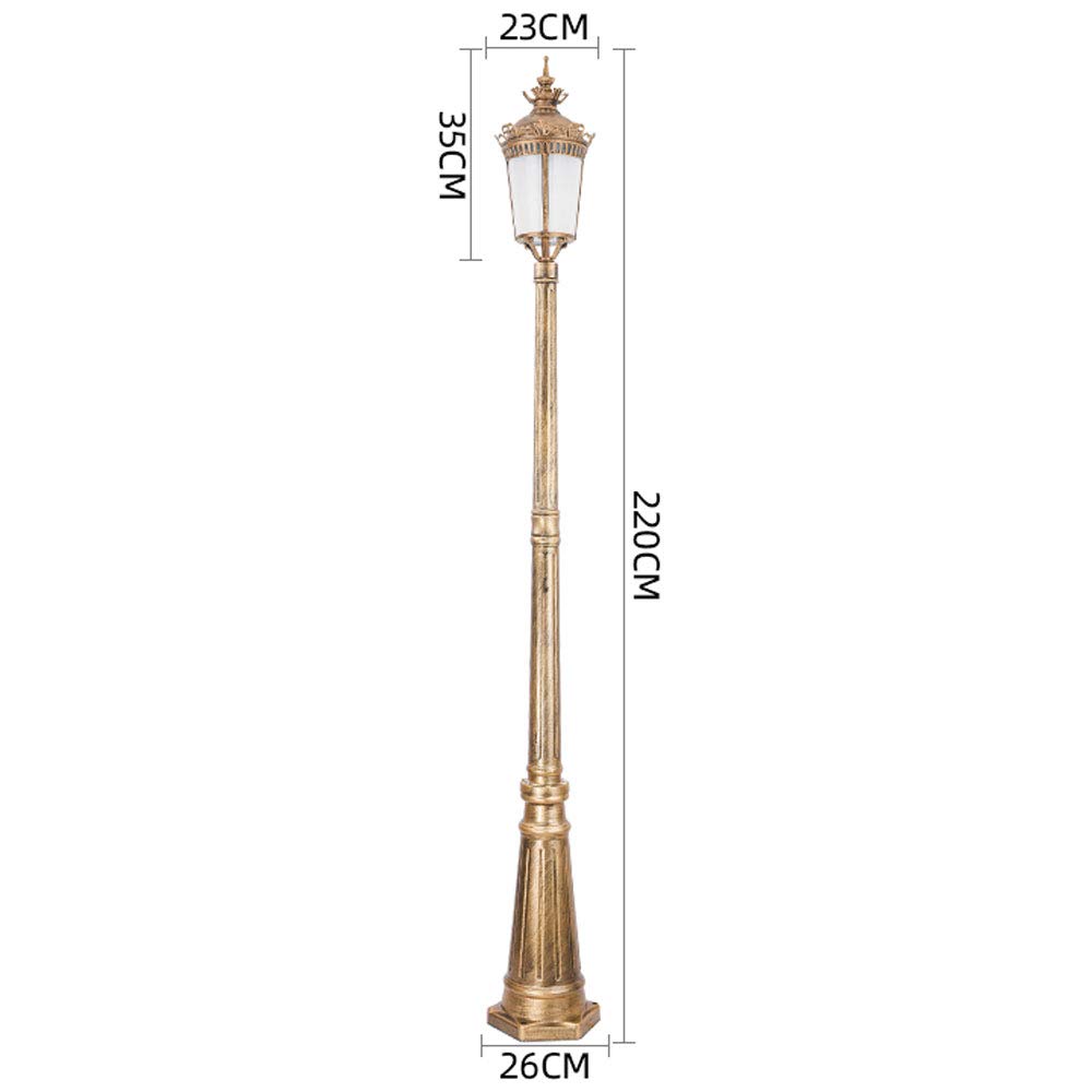 Farolas para Exteriores, Farolas para Exteriores, Farolas para Exteriores, Farolas De Un Solo Cabezal, Farolas Ip56, Impermeables, De Aluminio Antioxidante, para Césped,(Bronce-Altura 220Cm)