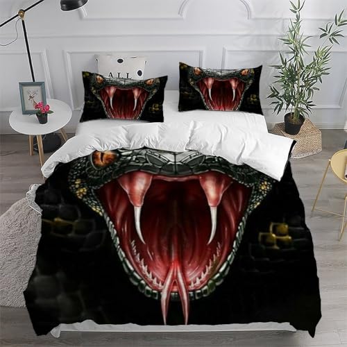 Housse de couette double serpent 200x200 microfibre avec taies - 6