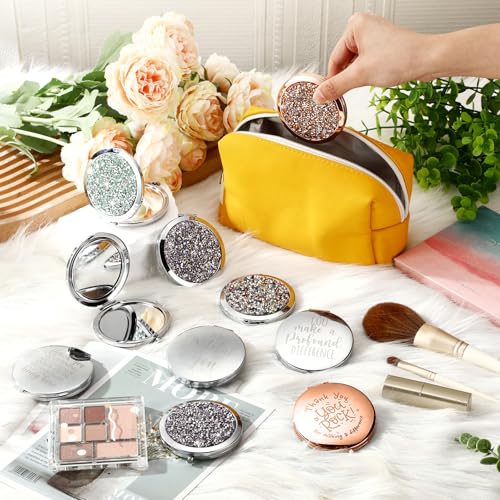 Miroir de poche grossissant lot de 10 pour retouche maquillage au bureau - 6