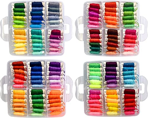301 Embroidery Floss Set Including Cross Stitch Threads Friendship Bracelet String with 5-Tier Transparent Box, Floss Bobbins and Cross Stitch Kits - Thumbnail 3