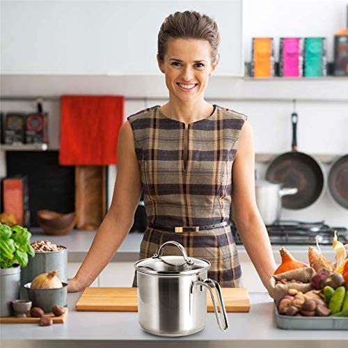 1.5 Quart Stainless Steel Saucepan With Pour Spout, Saucepan With Lid, Mini Milk Pan With Spout - Perfect For Boiling Milk, Sauce, Gravies, Pasta, Noodles #TOP4