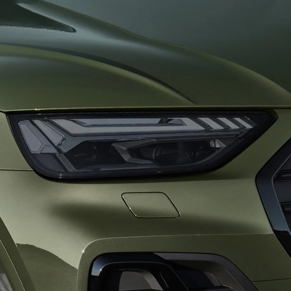 SamLng Car Front Light Film for Audi Q5 SQ5 Facelift 2021 2 Pcs Car Headlight Protective Film Smoked Black Tint Wrap Vinyl Transparent TPU Sticker