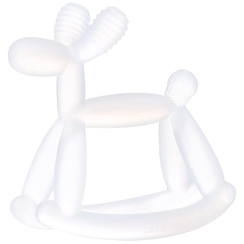 Smooch Juguetes mecedores de dentición para bebés de 0 a 6 meses, 12 y 18 años. Mordedor de silicona fácil de sostener, juguetes suaves para la