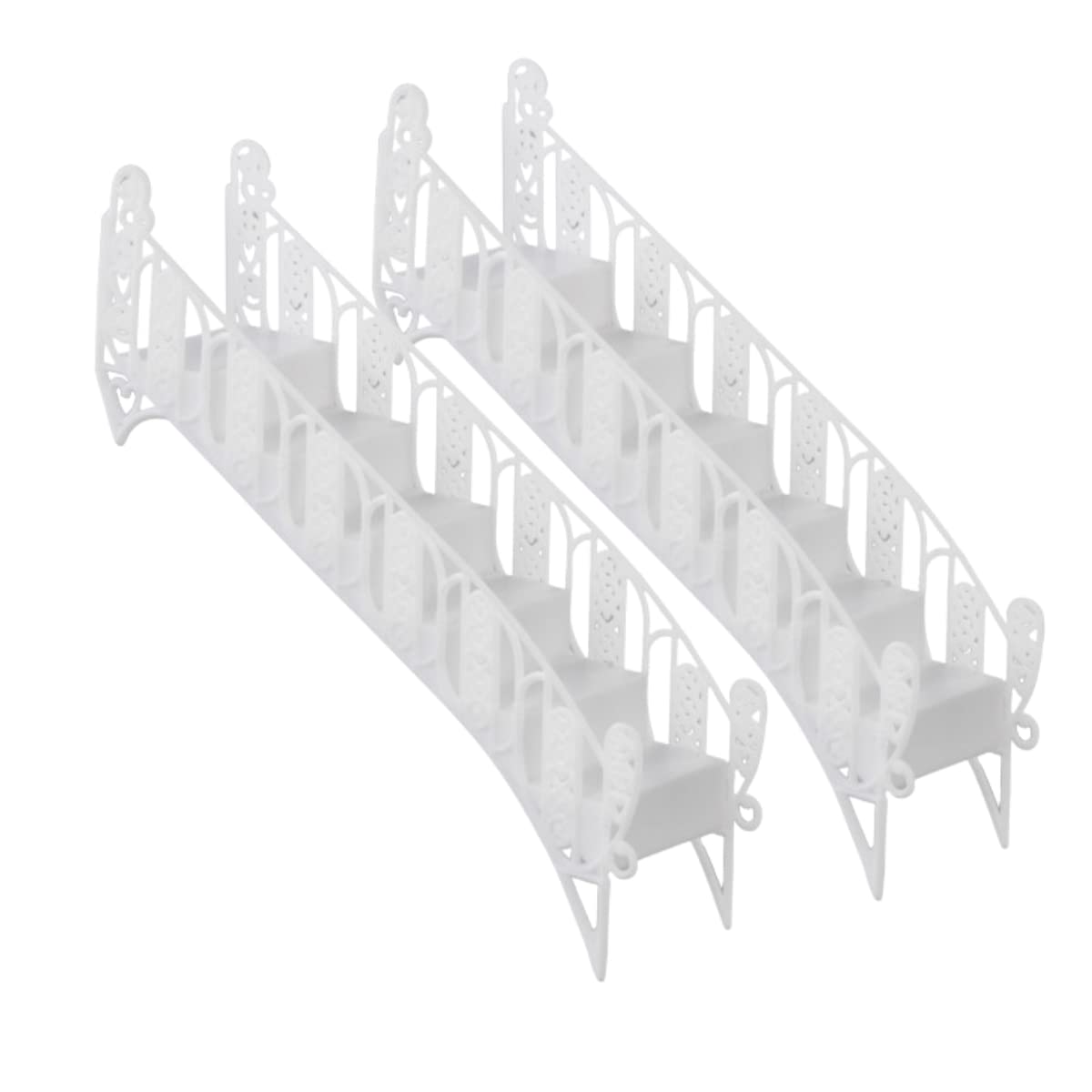 Cakesupplyshop Packaged Sk987 Romantic Princess Plastic White Tiered Wedding Cake Step Decoration Stair -2pack
