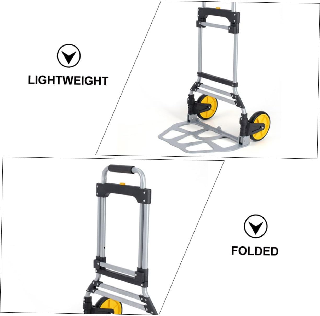 1Pc Portable Aluminum Alloy Folding Trolley Cart Lightweight and Luggage Hand Truck for Shopping Travel and Moving Easy to Lift and Use Various Settings