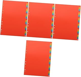 Abaodam 4 Conjuntos Divisor De Índice A4 Pastas De Arquivo De Escritório Protetores De Cartão Pastas De Arquivo Coloridas Divisor De Perfurador De Carta Inserível Guia Grande 6 Separador