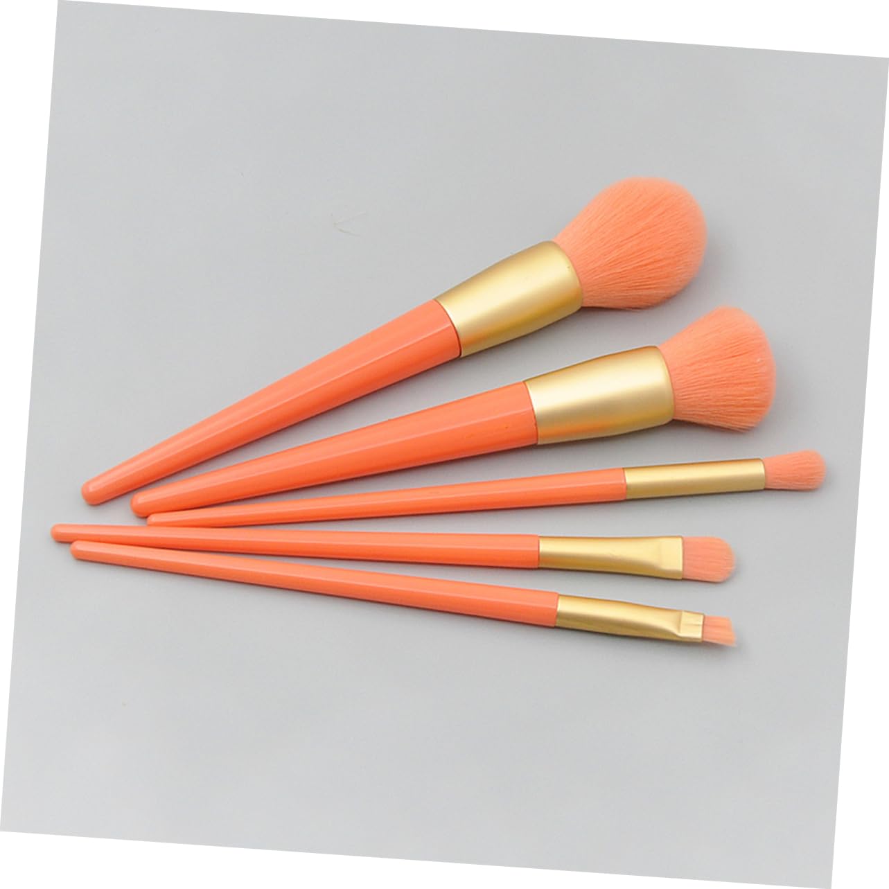 Beavorty 15piezas Cepillos De Maquillaje Naranja Mango De Plástico Kit Profesional De Herramientas Cosméticas Para Aplicación De Base y Polvo Para Viajes y Uso Diario