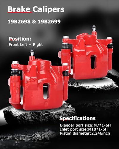 Image of cciyu 19B2698 19B2699 Front Left & Right Brake Calipers With Bracket For Pontiac For Vibe 2003-2008,For Toyota For Corolla 2003-2008,For Toyota For Matrix 2003-2008