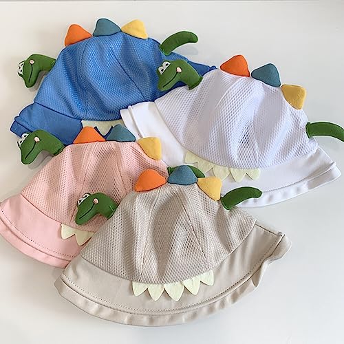 Baby Dinosaur Cap Infant Kids Sun Hat Cute Cartoon Cap Spring Summer Wide Brim Bucket Hat Toddler Mesh Fishermant Cap (Green)4