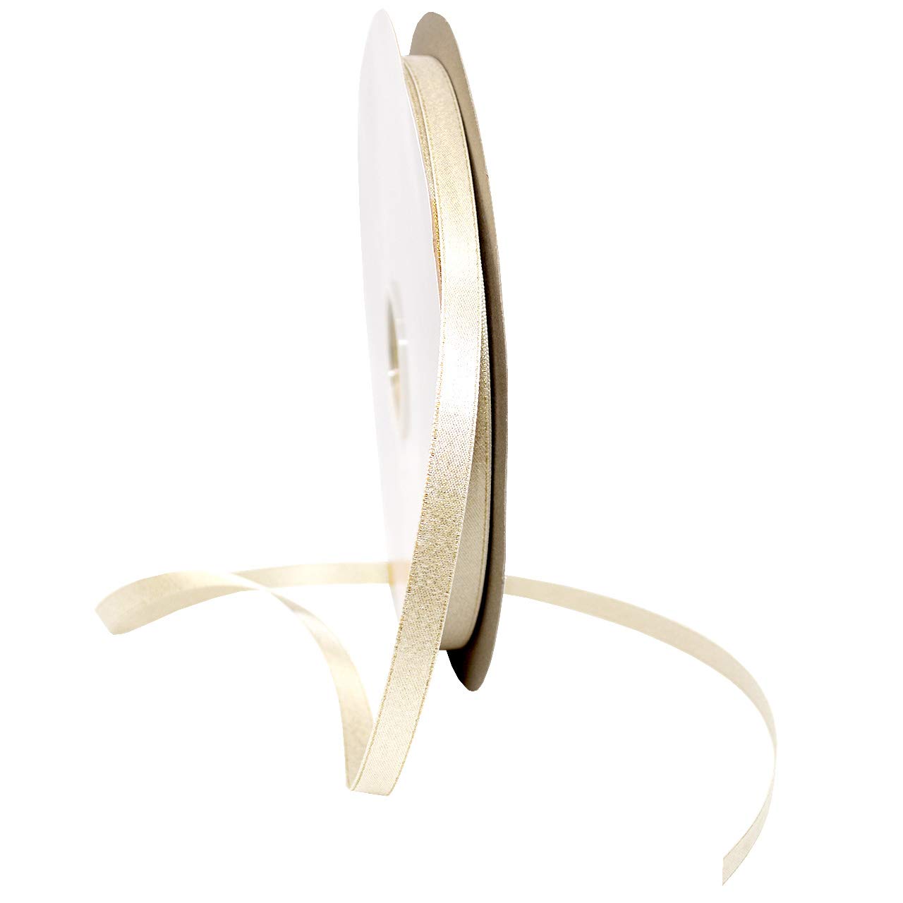 Morex Ribbon Glitter Pearl Ribbon, 3/8" x 100 m, bianco antico