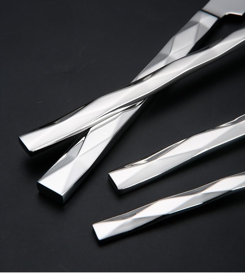 Luxury Cutlery Set With Wheat Ears Relief Carving, Royal 304 Stainless Steel Extra Thick Heavy Duty Silverware Set, Knife Fork Spoon Set For Kitchen Wedding Party Restaur(Silver-5 Pieces for 1)