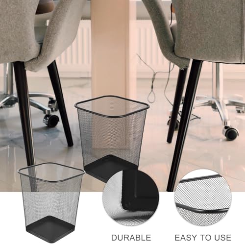 Poubelle ouverte pour bureau petite taille, conteneur à déchets noir