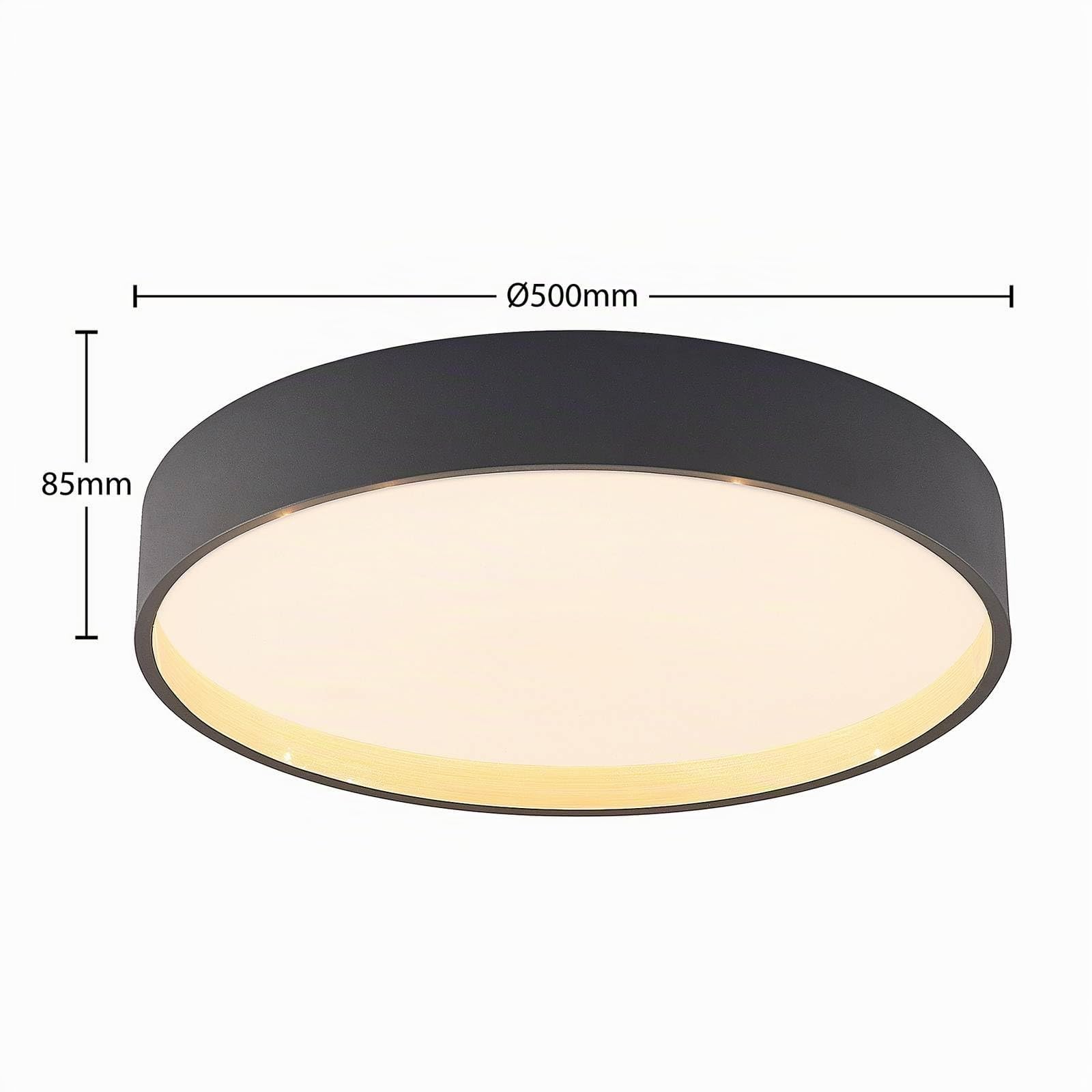 Lindby LED Deckenleuchte Todor dimmbar mit Leselampe (Modern) in Schwarz (1 flammig,) - Lampe Deckenlampe Wohnzimmerleuchte