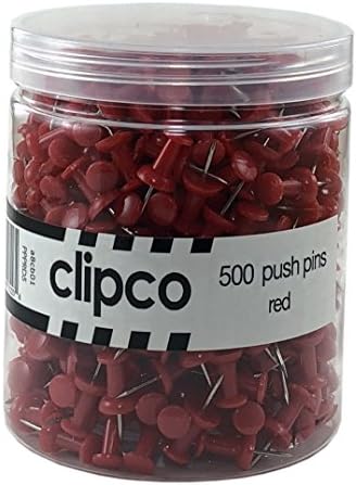 Clipco Push Pins Jar Red (500-Count)